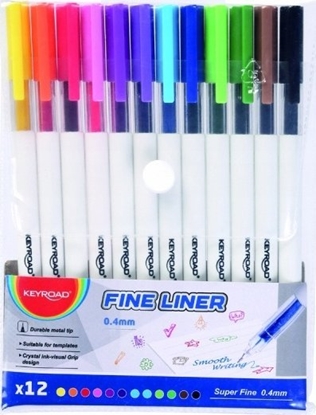 Picture of Keyroad Cienkopis KEYROAD, 0,4mm, 12 szt., zawieszka