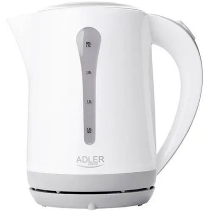 Attēls no Kettle | Adler | AD 1244 | Standard kettle | 2000 W | 2.5 L | Plastic | 360° rotational base | White