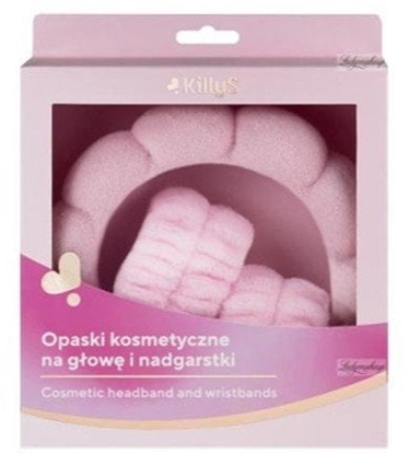 Изображение KillyS Opaski kosmetyczne na gow i nadgarstki Róowe 3szt.
