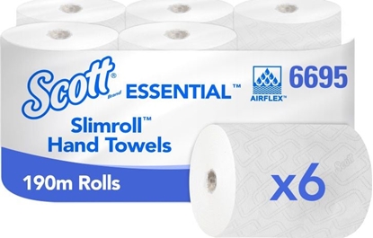Picture of Kimberly-Clark Scott Slimroll - Rczniki papierowe w roli, biae, 6 rolek - 190 m
