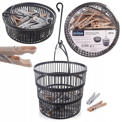 Attēls no Klamerki na pranie w skadanym koszyku 50 szt.