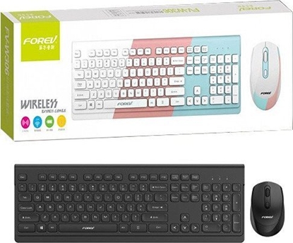 Attēls no Klawiatura + mysz Forev FOREV KLAWIATURA BEZPRZEWODOWA + MYSZ ZESTAW BUSSINES CZARNA FV-306