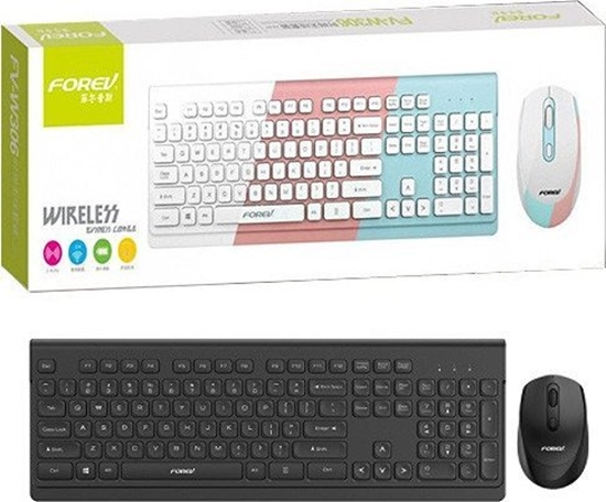 Picture of Klawiatura + mysz Forev FOREV KLAWIATURA BEZPRZEWODOWA + MYSZ ZESTAW BUSSINES CZARNA FV-306