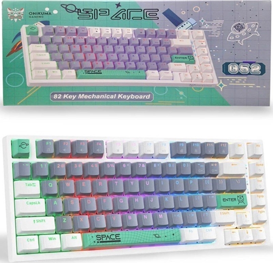 Изображение Klawiatura Onikuma ONIKUMA G52 Klawiatura Mechaniczna Gamingowa RGB : Kolor - biay/szary