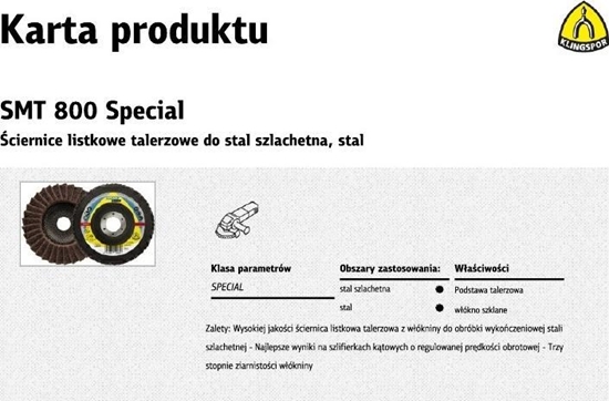 Picture of Klingspor KLINGSPOR CIERNICA LISTKOWA Z WÓKNINY SMT800 125MM COARSE K278498 KLINGSPOR
