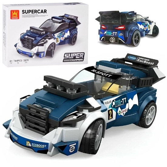 Picture of Klocki techniczne Sportowe auto GRANATOWE 164-elementy + naklejki ZA5745 EDUKAMP