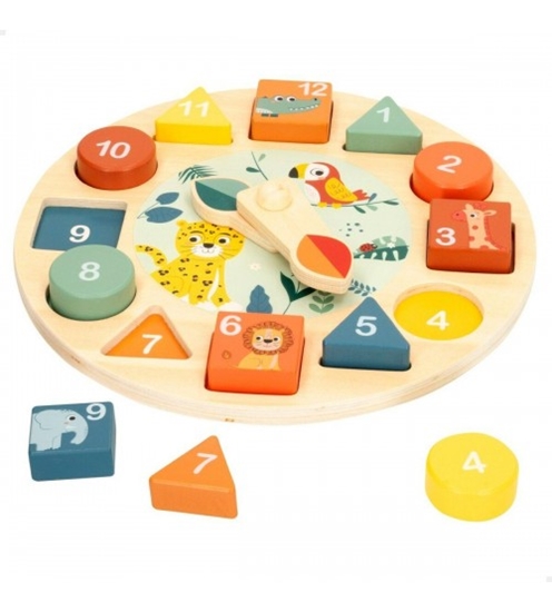 Picture of Koka pulksteņi Dzīvnieki 22 cm ar puzzle 2g+ CB47571