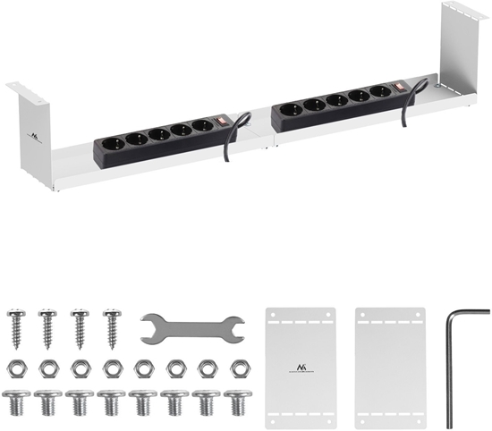 Изображение Kompaktowy organizer podbiurkowy na kable Maclean, max. obcienie 5kg, biay, MC-107 W