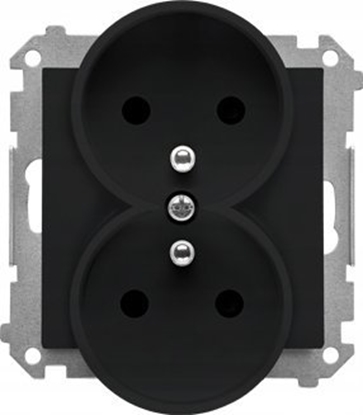Picture of Kontakt-Simon Gniazdo wtyczkowe podwójne z uziemieniem z przesonami modu 16A czarny mat Simon 55 TGZ2MCZ.01/149 Kontakt-Simon