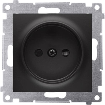 Picture of Kontakt-Simon Simon 54 Gniazdo wtyczkowe bez uziemienia z przesonami (modu) 16A 250V zaciski rubowe czarny mat DG1Z.01/49