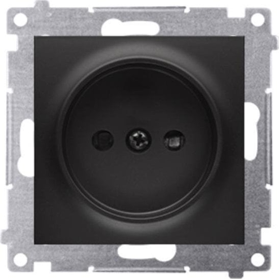 Picture of Kontakt-Simon Simon 54 Gniazdo wtyczkowe bez uziemienia z przesonami (modu) 16A 250V zaciski rubowe czarny mat DG1Z.01/49