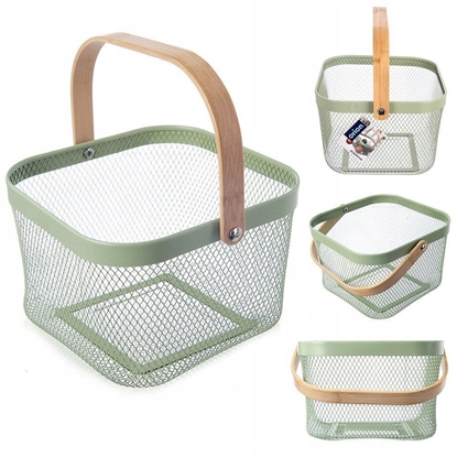 Picture of Koszyk do Przechowywania Owoców Warzyw Metalowy Zielony ORION 27x24,5 cm