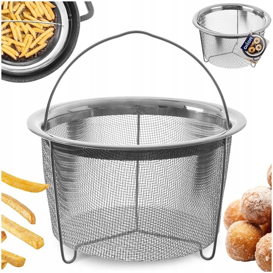 Picture of Koszyk do Smaenia Frytek Pczków Stalowy z Uchwytem Solidny ORION 21x13 cm