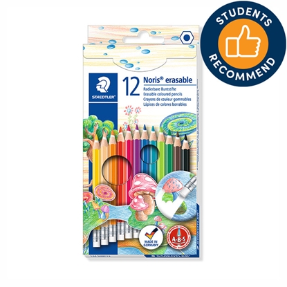 Picture of Krāsainie zīmuļi ar dzēšgumiju STAEDTLER NORIS CLUB ERASABLE 12 krāsas
