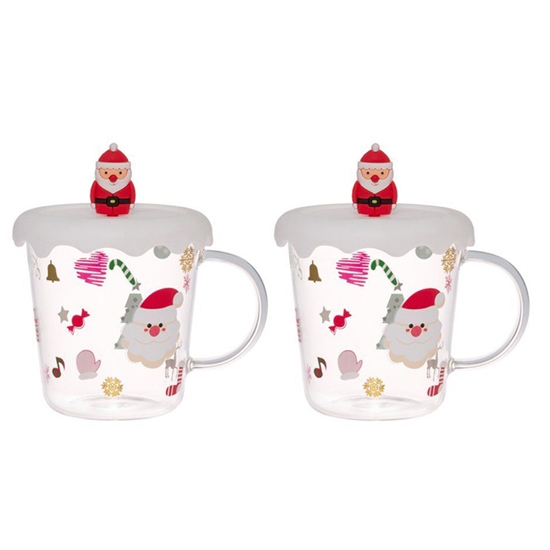 Picture of Krūze Winteria Santa ar silikona vāku 400ml 2gab.