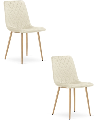 Изображение Krzeso aksamitne TURIN jasnobeowe eleganckie do jadalni salonu x2