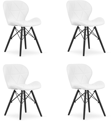 Изображение Krzeso biae ekoskóra LAGO nowoczesne nogi czarne jadalnia kuchna x4