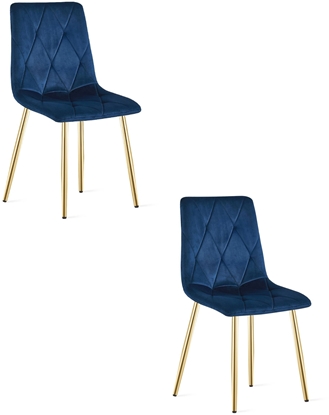 Изображение Krzeso do jadalni LIBRA welur granatowy aksamit na zotych nogach x2