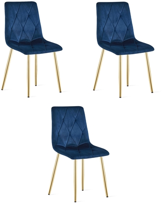 Attēls no Krzeso do jadalni LIBRA welur granatowy aksamit na zotych nogach x3