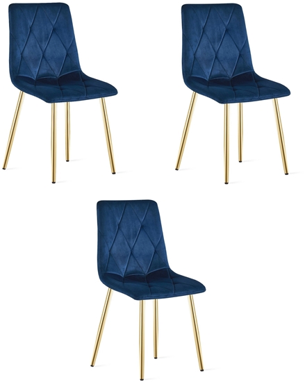 Picture of Krzeso do jadalni LIBRA welur granatowy aksamit na zotych nogach x3