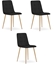 Attēls no Krzeso do salonu welurowe czarne KARA aksamitne do kuchni jadalni x3