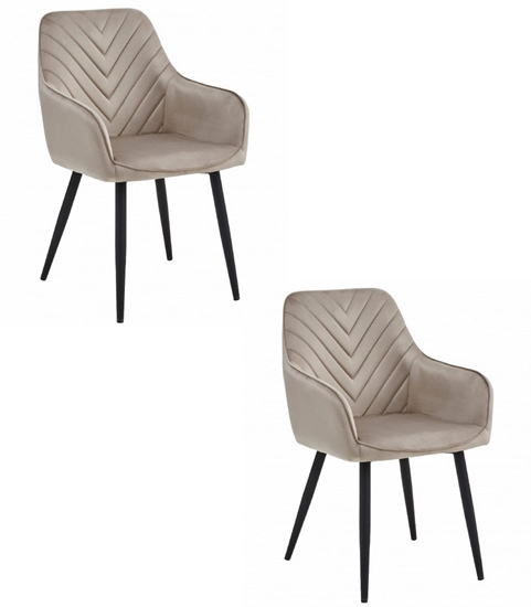 Picture of Krzeso NANA - ciemny be aksamit / nogi czarne x 2