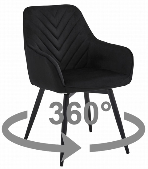 Picture of Krzeso NANA360 - czarny aksamit / nogi czarne x 1