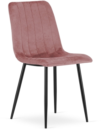 Изображение Krzeso róowe aksamit welurowe LAVA czarne nogi do jadalni kuchni
