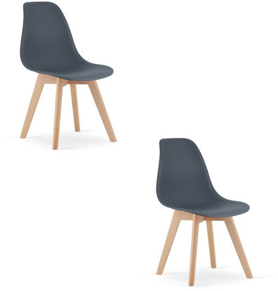 Attēls no Krzeso skandynawskie grafitowe zestaw 2 szt. KITO do kuchni jadalni