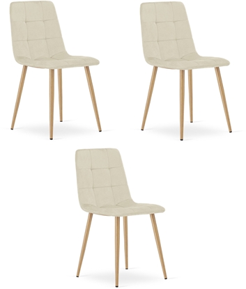 Attēls no Krzeso tapicerowane beowe KARA aksamit 3 szt loft nowoczesne kuchnia