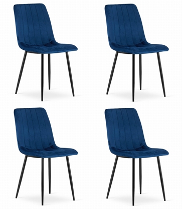 Attēls no Krzeso tapicerowane LAVA granat aksamitne 4 szt. na czarnych nogach