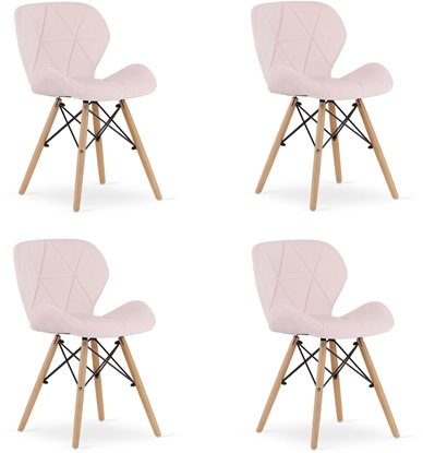 Attēls no Krzeso tapicerowane skandynawskie róowe LAGO 4 szt. loft nowoczesne