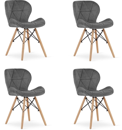 Attēls no Krzeso tapicerowane skandynawskie szare LAGO 3 szt.  loft nowoczesne