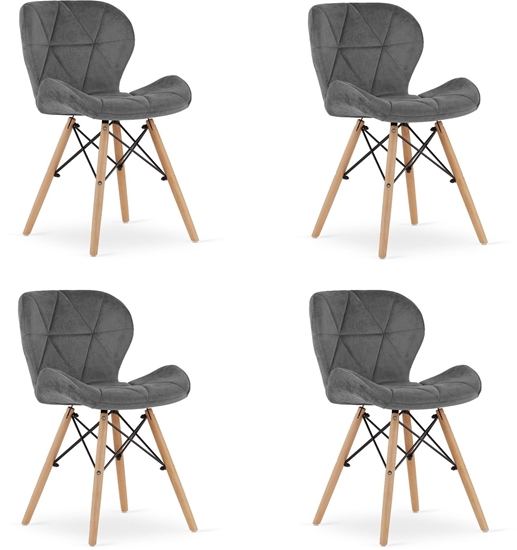 Picture of Krzeso tapicerowane skandynawskie szare LAGO 3 szt.  loft nowoczesne