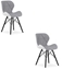 Изображение Krzeso tapicerowane szaro-biae LAGO 2 szt. ekoskóra czarne nogi