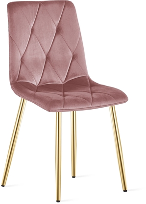 Picture of Krzeso tapicerowane welurowe LIBRA róowe z zotymi nogami kuchnia