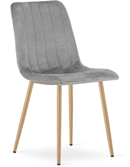 Picture of Krzeso welurowe szare tapicerowane LAVA do jadalni kuchni salonu