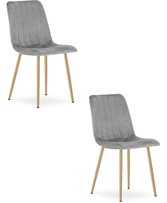 Attēls no Krzeso welurowe szare tapicerowane LAVA do jadalni kuchni salonu x2