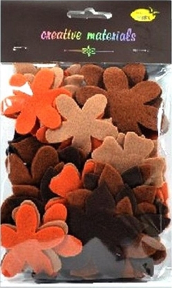 Изображение Kwiatki z filcu tonacja brzowa 60szt