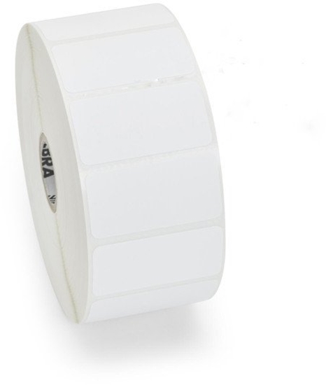 Picture of Label, Polyester, 25x7mm; Thermal Transfer, Z-ULTIMATE 3000T WHITE, Coated, Permanent Adhesive, 76mm Core
