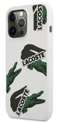 Picture of Lacoste Apple iPhone 13 Pro Liquid Silicone Allover Pattern Case White