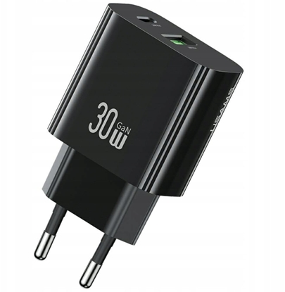Picture of Ładowarka sieciowa 30W 1xUSB-C 1xUSB-A Fast czarging Czarna 