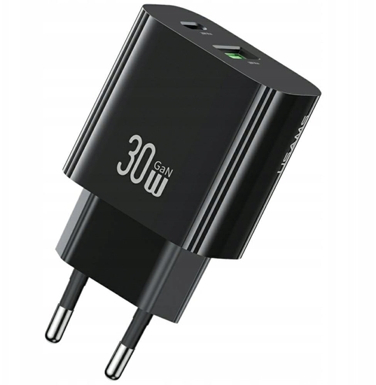 Picture of Ładowarka sieciowa 30W 1xUSB-C 1xUSB-A Fast czarging Czarna 