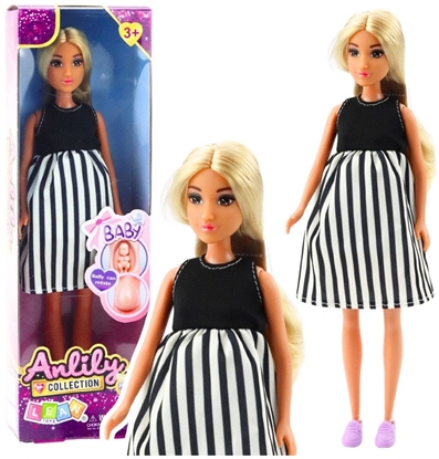 Picture of Lalka Anlily W Ciy Sukienka w Czarno-Biae Paski Niemowl