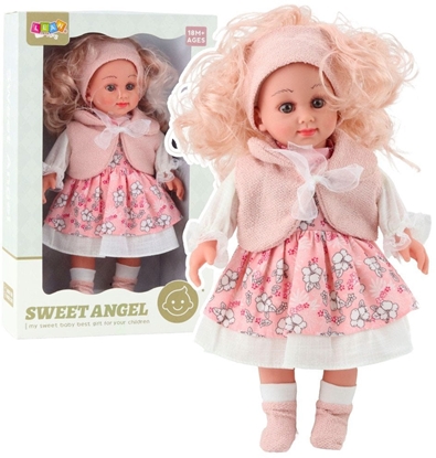 Attēls no Lalka Sweet Angel w róowej sukience w kwiaty 36cm