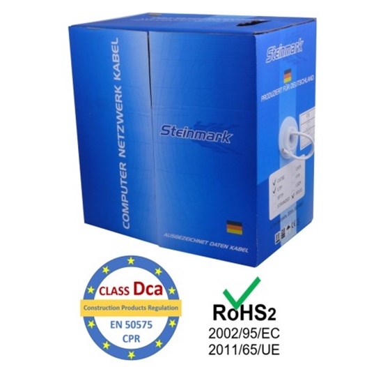 Picture of LAN Datortīklu kabelis, STEINMARK, CAT5E FTP, iekšdarbu montāžai, 305m | CPR klase Dca s2,d2,a1