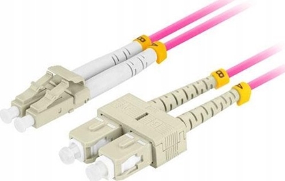 Изображение Lanberg LANBERG Patchcord wiatowodowy MM LC/UPC-SC/UPC Duplex 3.0mm OM4 50/125 LSZH 5M Fioletowy