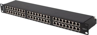 Изображение Lanberg Patch panel Lanberg PPS6-1048-B 48 port 1U 19" kat.6 FTP ekranowany czarny