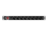 Picture of Lanberg PDU Steckdosenleiste 19" 1U 8x Schuko 2m schwarz
