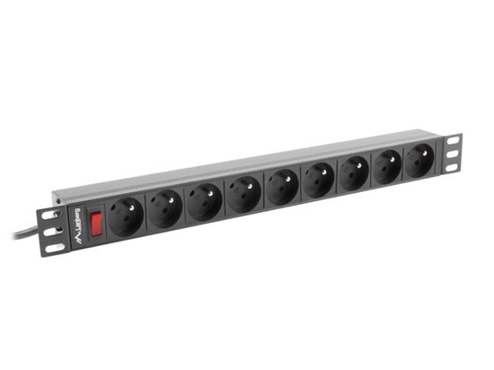 Picture of LANBERG POWER STRIP RACK 19" (1U, 16A, 9X 230V PL)